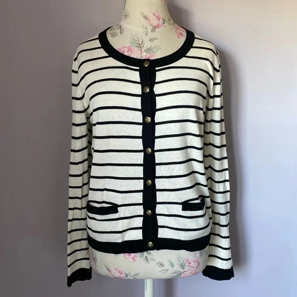 Frenchi stripped button down cardigan size XL